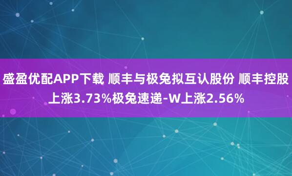 盛盈优配APP下载 顺丰与极兔拟互认股份 顺丰控股上涨3.73%极兔速递-W上涨2.56%
