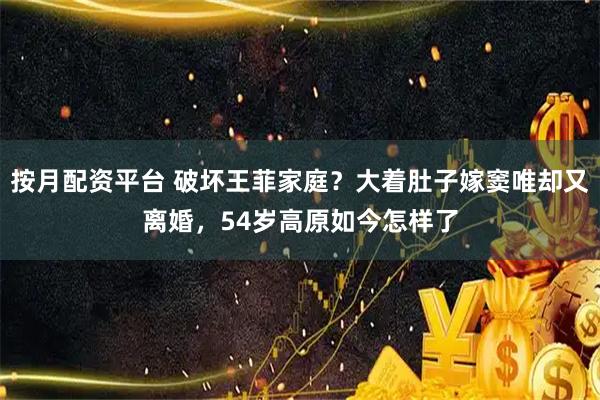 按月配资平台 破坏王菲家庭？大着肚子嫁窦唯却又离婚，54岁高原如今怎样了
